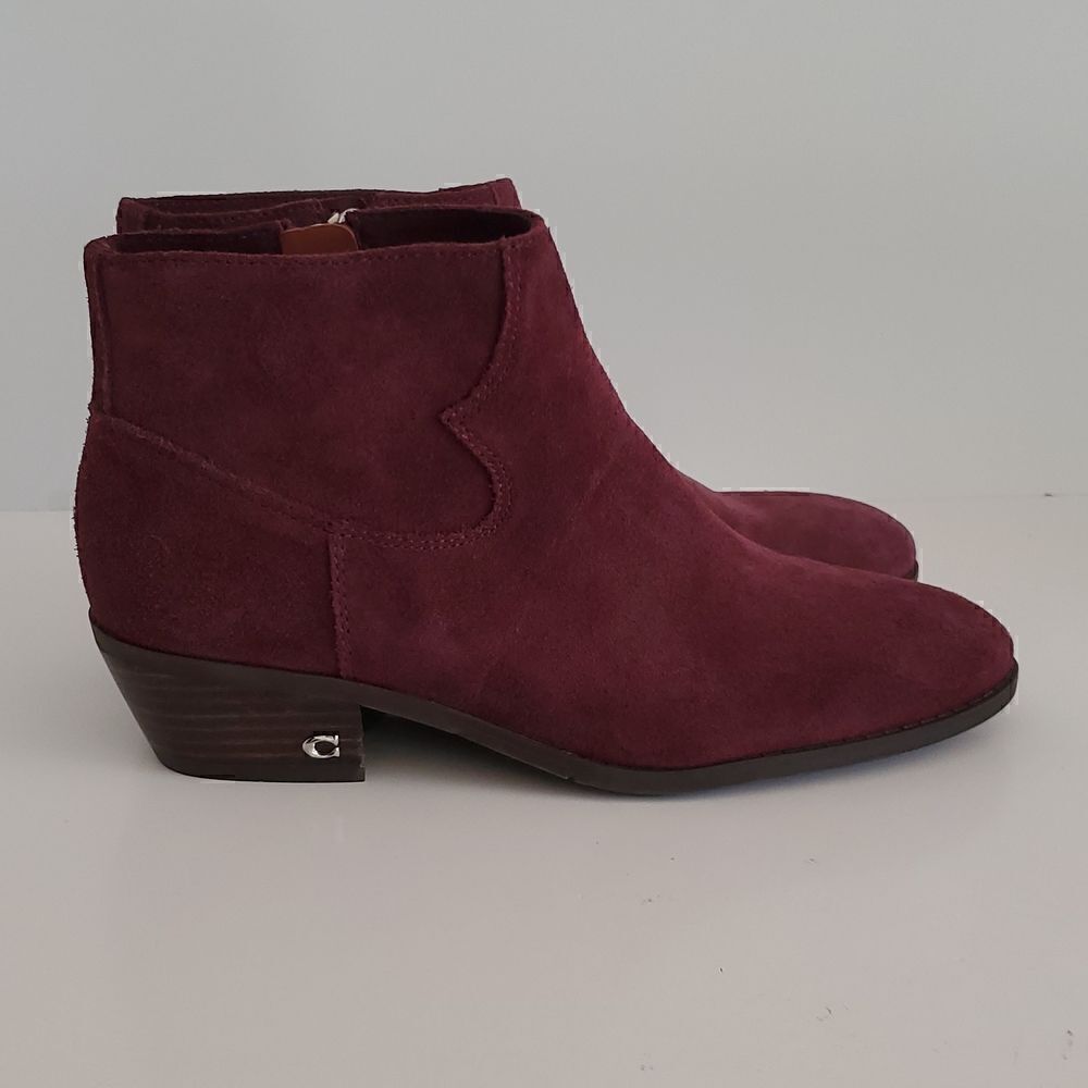 Coach Women's Danni Suede Booties Wine Size 7.5